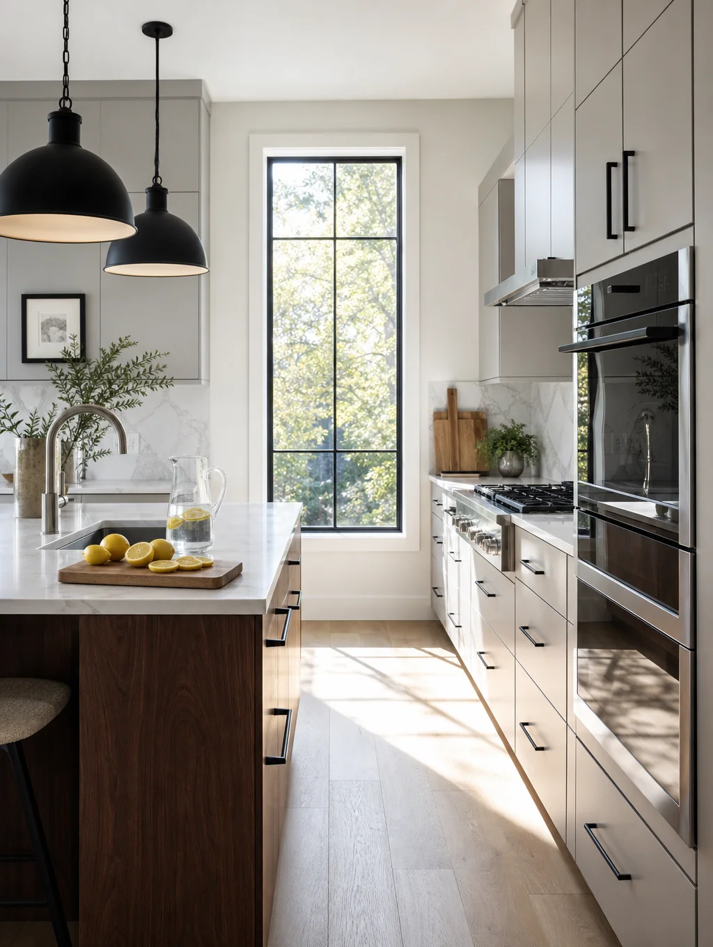 Modern kitchen interface showing recipe planning and pantry management tools